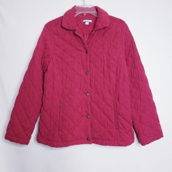 Croft & Barrow Red Quilted Button Up Jacket Lightweight Coat Women's Size Small - Picture 10 of 10
